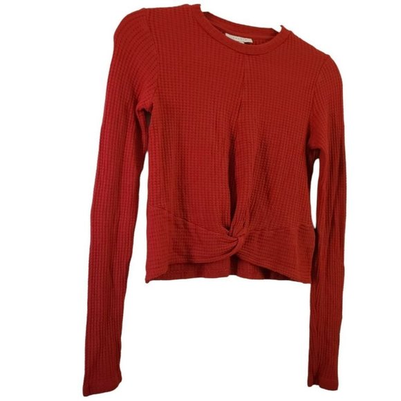 Topshop Red Knotted Blouse - Picture 5 of 10